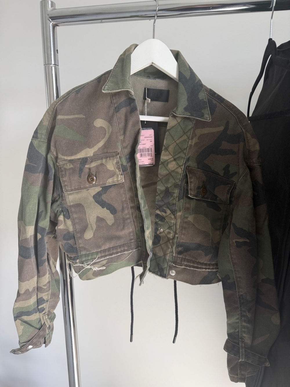 RtA Women’s Camouflage Cropped Utility Jacket - Green/Brown/Black